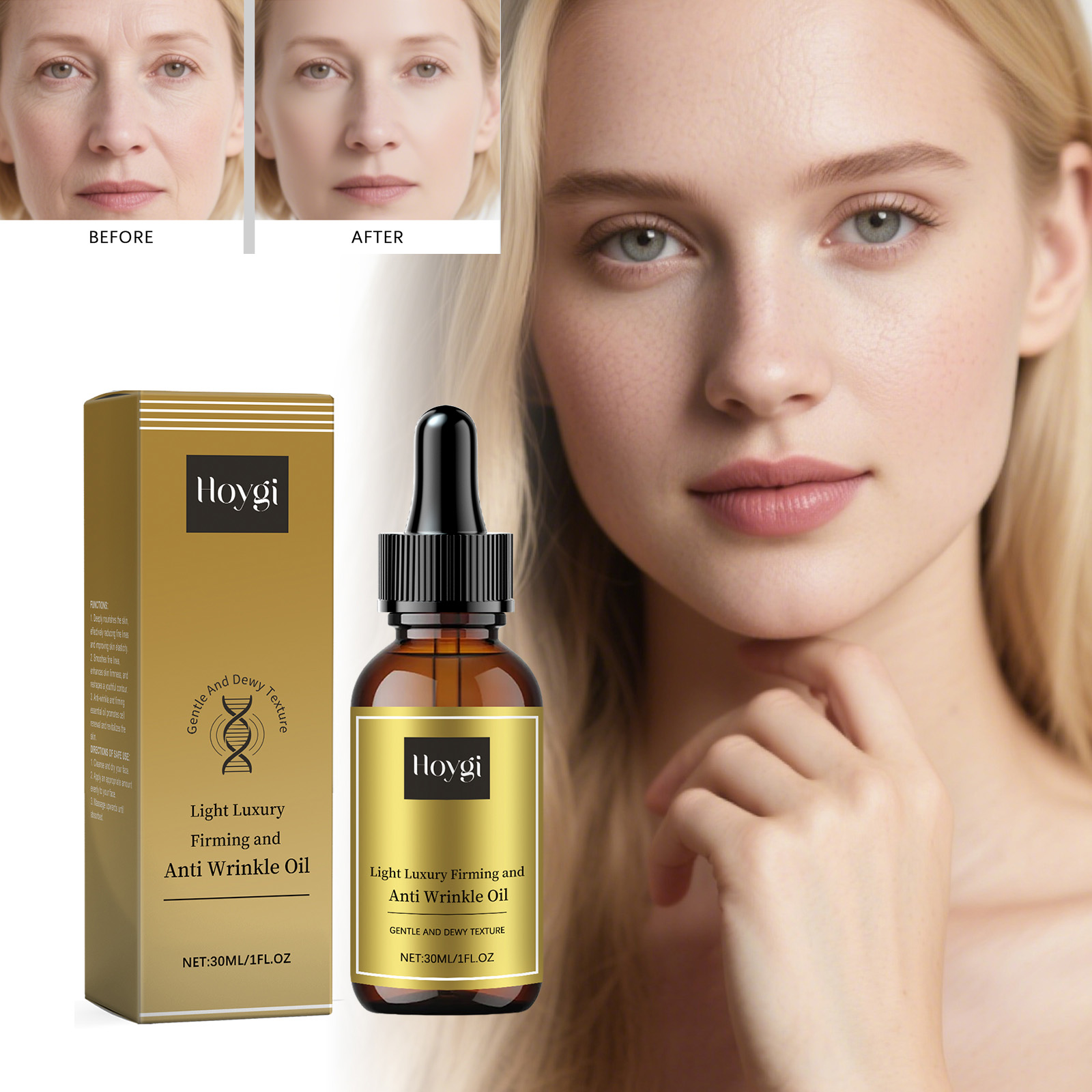 Luxury Skincare Moisturizer - Straffende Gesichtspflege, Ölstraffung, Anti-Falten, hellt Linien